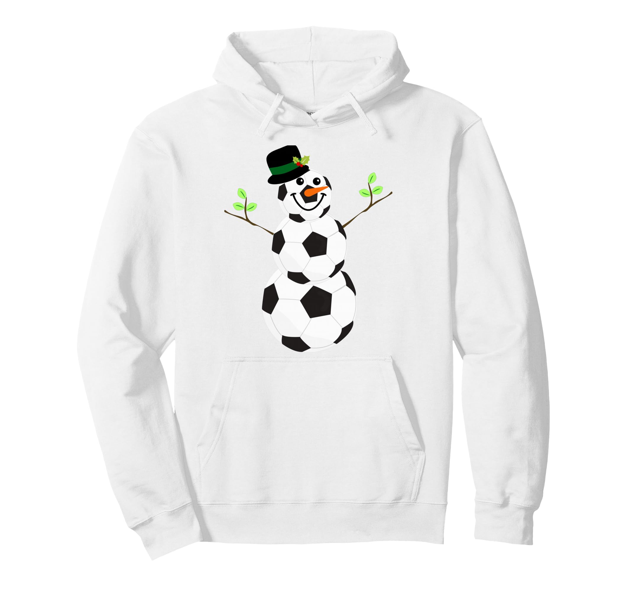 Soccer Balls Snowman Winter Sports Team Hoodie - Streetwear Style Unisex