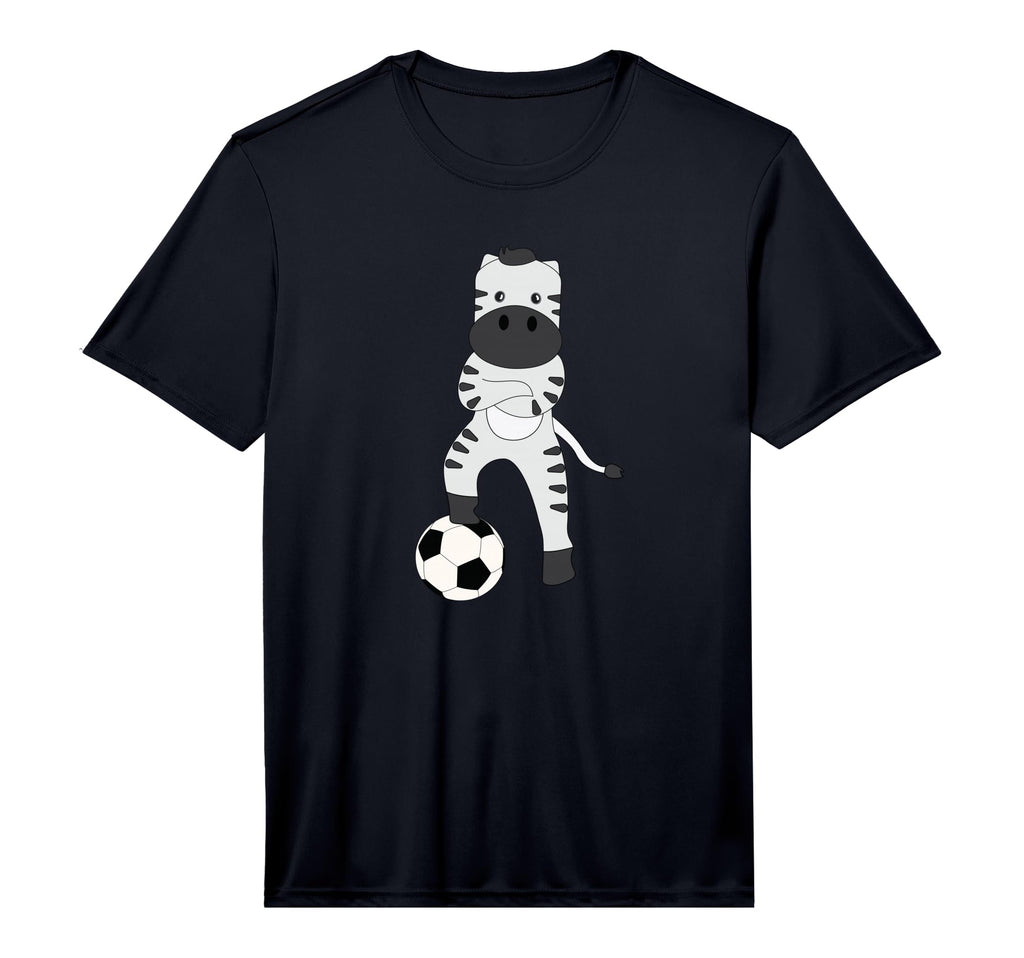 Zebra Soccer Player Wildlife Animals T-Shirt - Minimalist Print for Adults