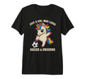 Kawaii Soccer Unicorn Just Who Loves Win T-Shirt - Graphic Print Unisex