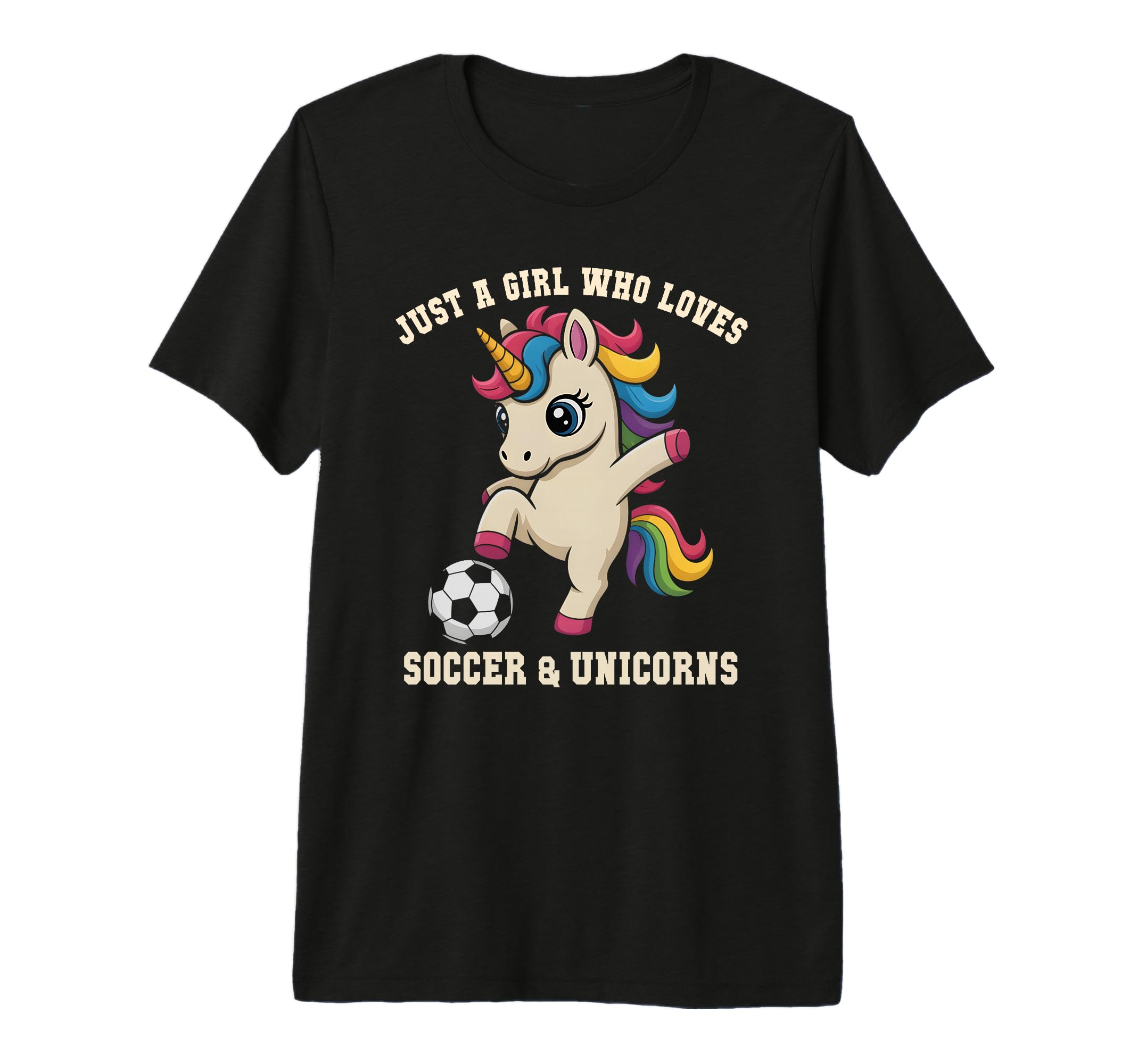Kawaii Soccer Unicorn Just Who Loves Win T-Shirt - Graphic Print Unisex