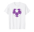 Purple Soccer Ball Heart Mom Fan Parent T-Shirt - Unique Graphic for Adults