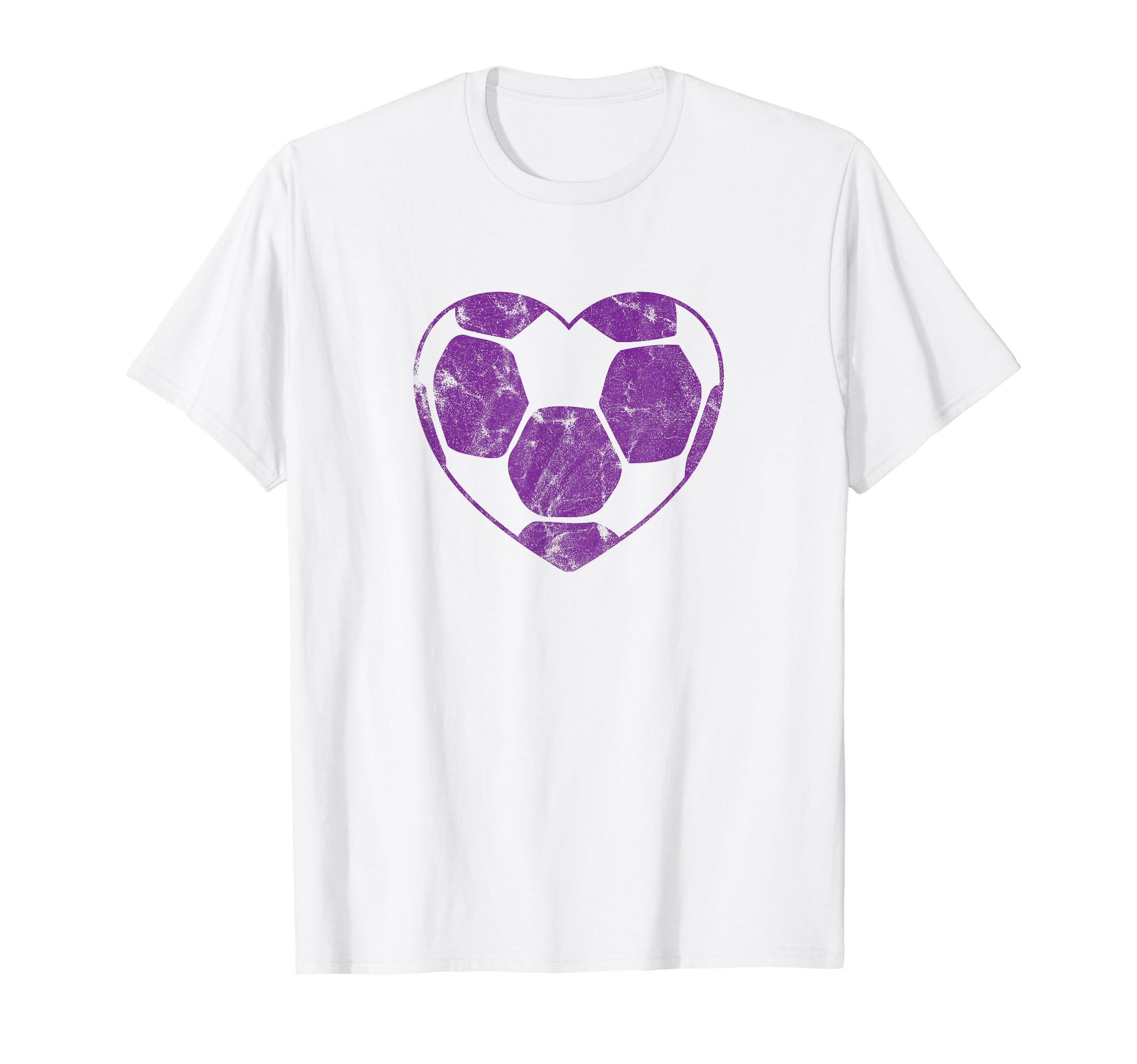 Purple Soccer Ball Heart Mom Fan Parent T-Shirt - Unique Graphic for Adults