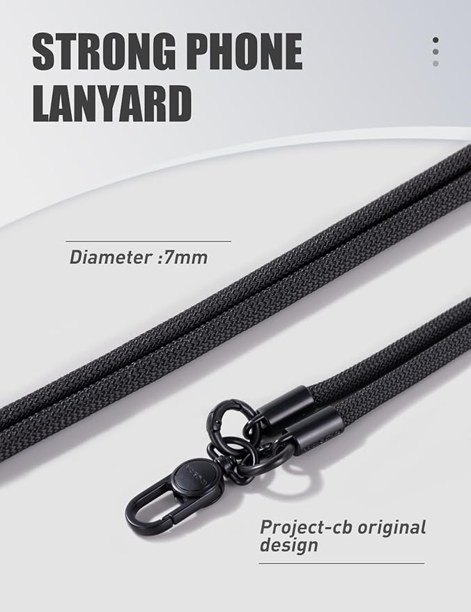 project-cb Phone Wrist Strap×1,Phone Tether Tab×2,Phone Wristlet,Phone Lanyard Wrist Strap,Key Holder,Keychain,Key Ring×2 (Black)