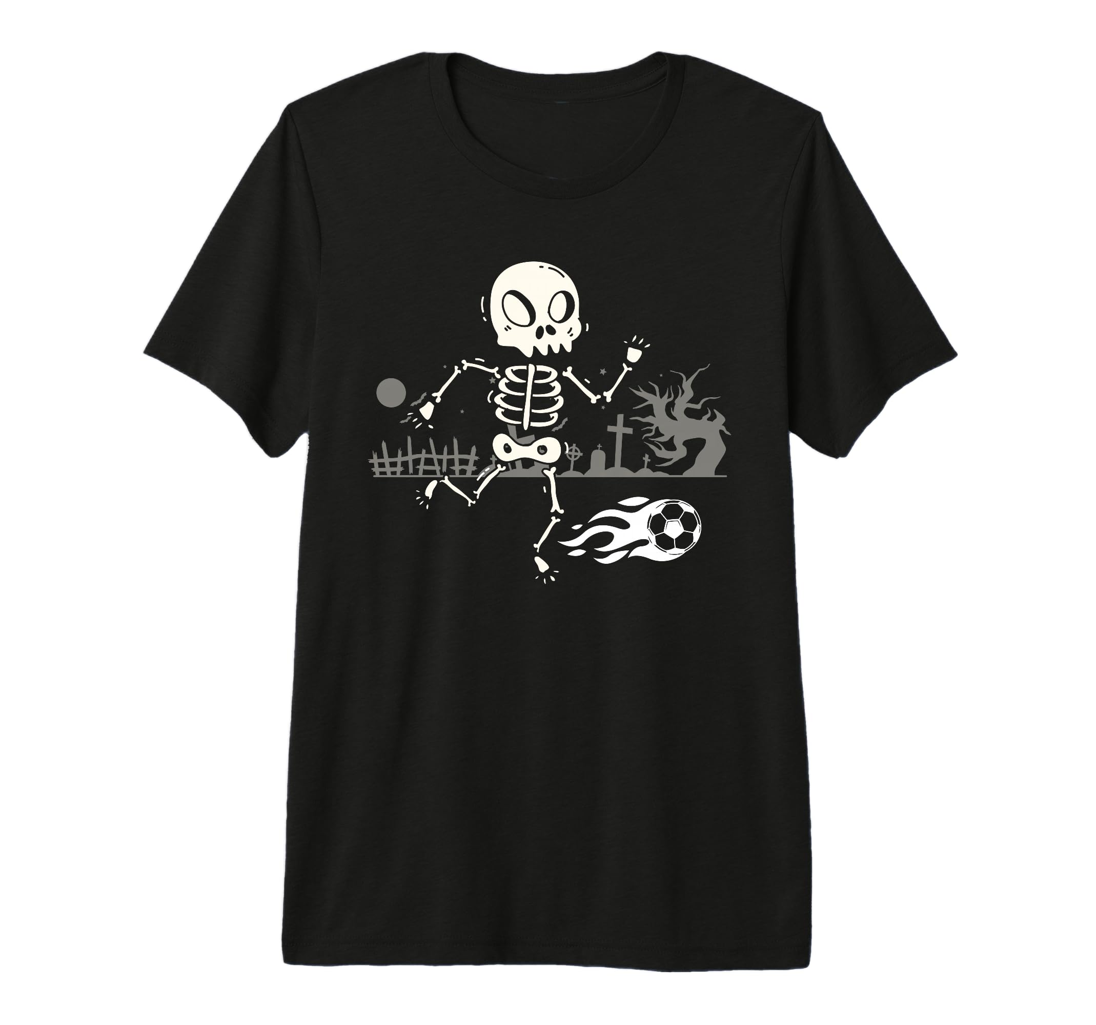 Skeleton Soccer Halloween Sport T-Shirt - Fun Novelty Design for Adults
