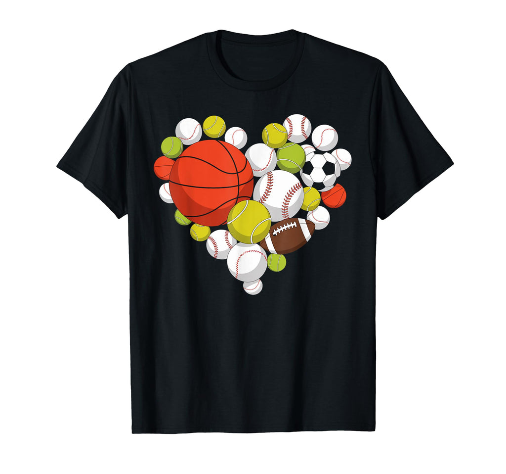 I Love Sports Basketball Football Sports T-Shirt - Streetwear Style Unisex