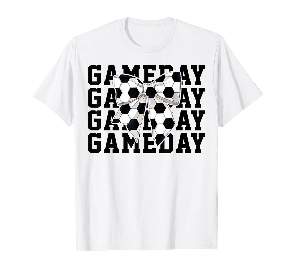Soccer Lover Coquette Bow Game Day Funny T-Shirt - Novelty Apparel Unisex