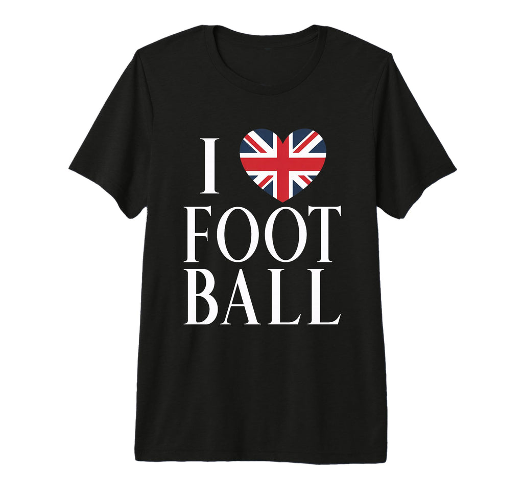 I Love Football Soccer British Flag T-Shirt - Unique Graphic Men Women
