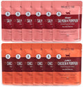 Human-Grade Mixed Variety Pack Wet Cat Food Pouch — Moist, Soft Cat Food Mixer, Topper, and Rotational Meal (6 Chicken, 6 Salmon) by Portland Pet Food Company