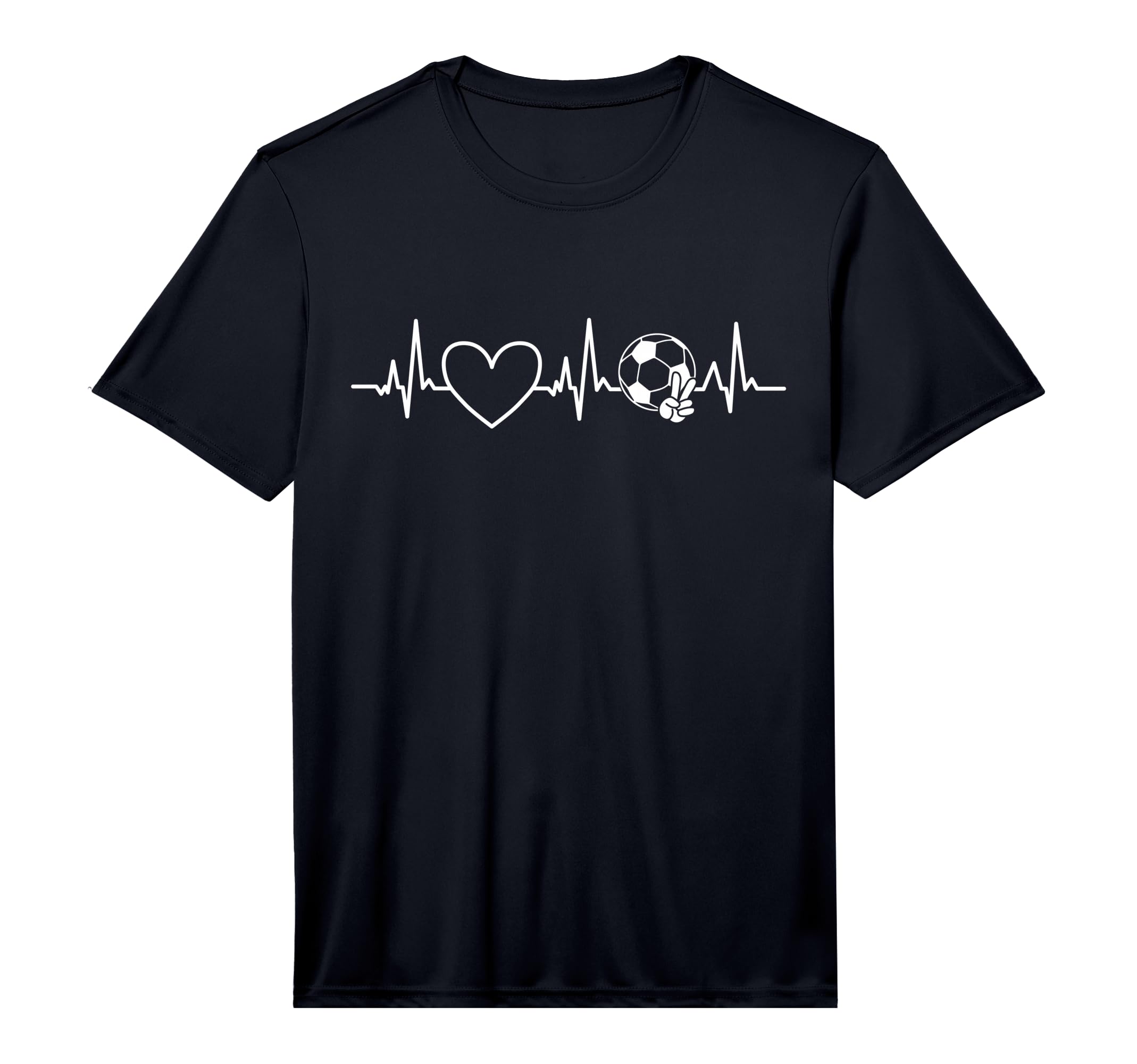 Soccer Heartbeat Football Dad Mom T-Shirt - Novelty Apparel Unisex
