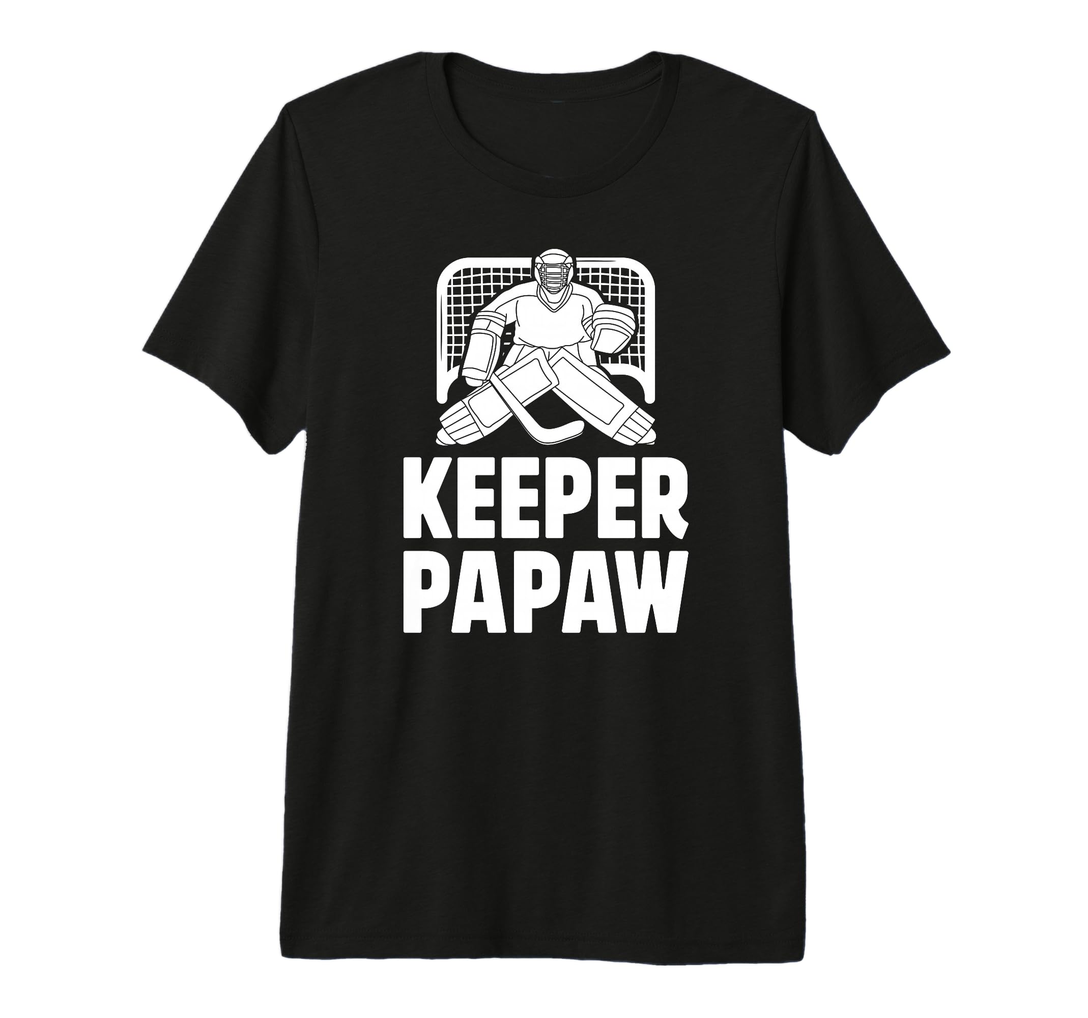 Mens Ice Hockey Keeper Papaw Ice T-Shirt - Custom Art Print for Adults