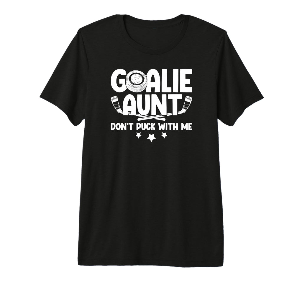 Hockey Goalie Aunt Funny Ice Hockey T-Shirt - Minimalist Print Men Women