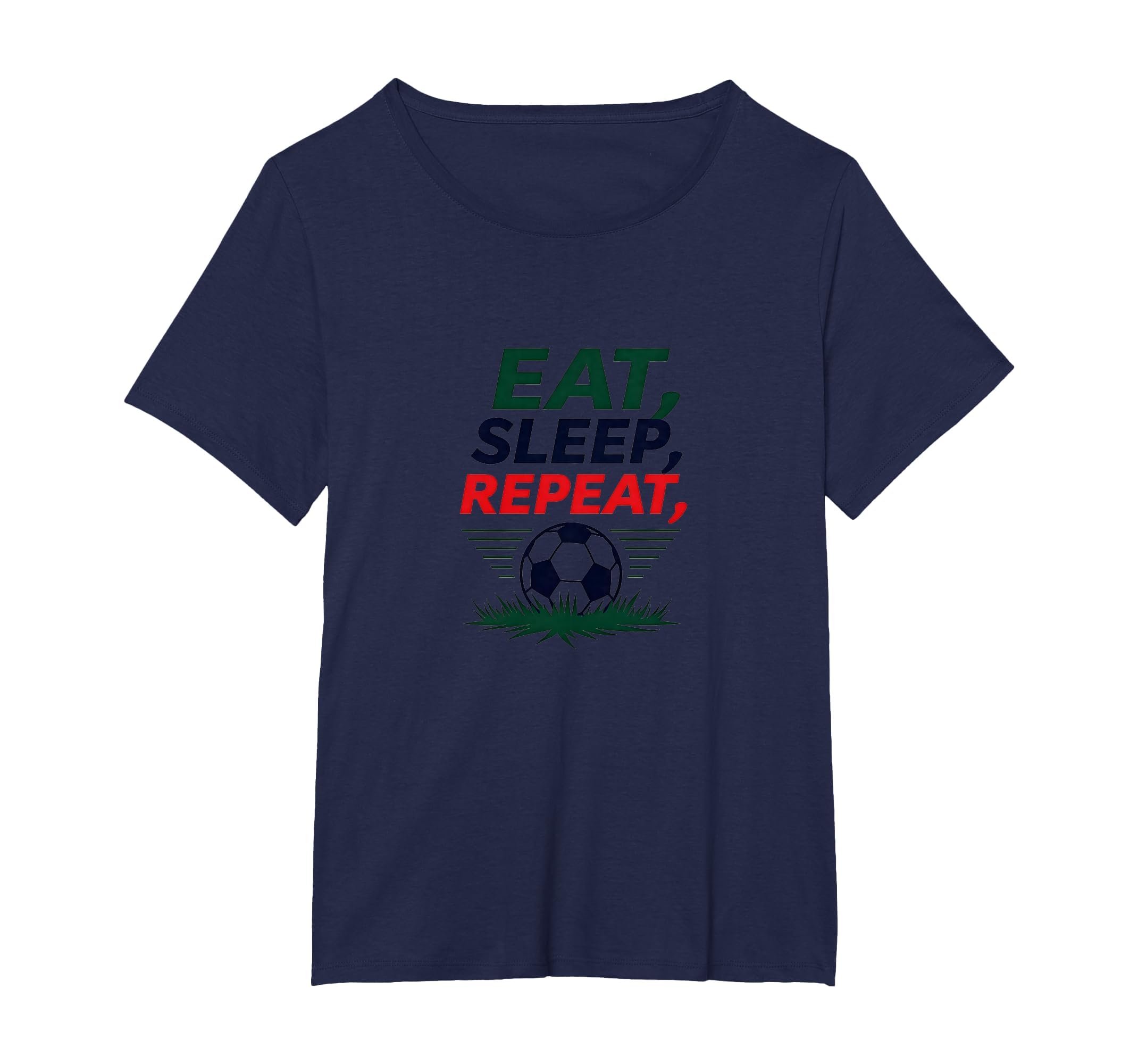 Eat Sleep Soccer Repeat Funny Sports T-Shirt - Minimalist Print for Adults