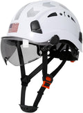 AOLAMEGS Construction Safety Hard Hat - ANSI Z89.1 Type Ι OSHA Approved Safety Helmets with Chin Straps Lightweight Reflective Vented ABS Hard Hats For Men Women Industrial Workwear 6-point Suspension