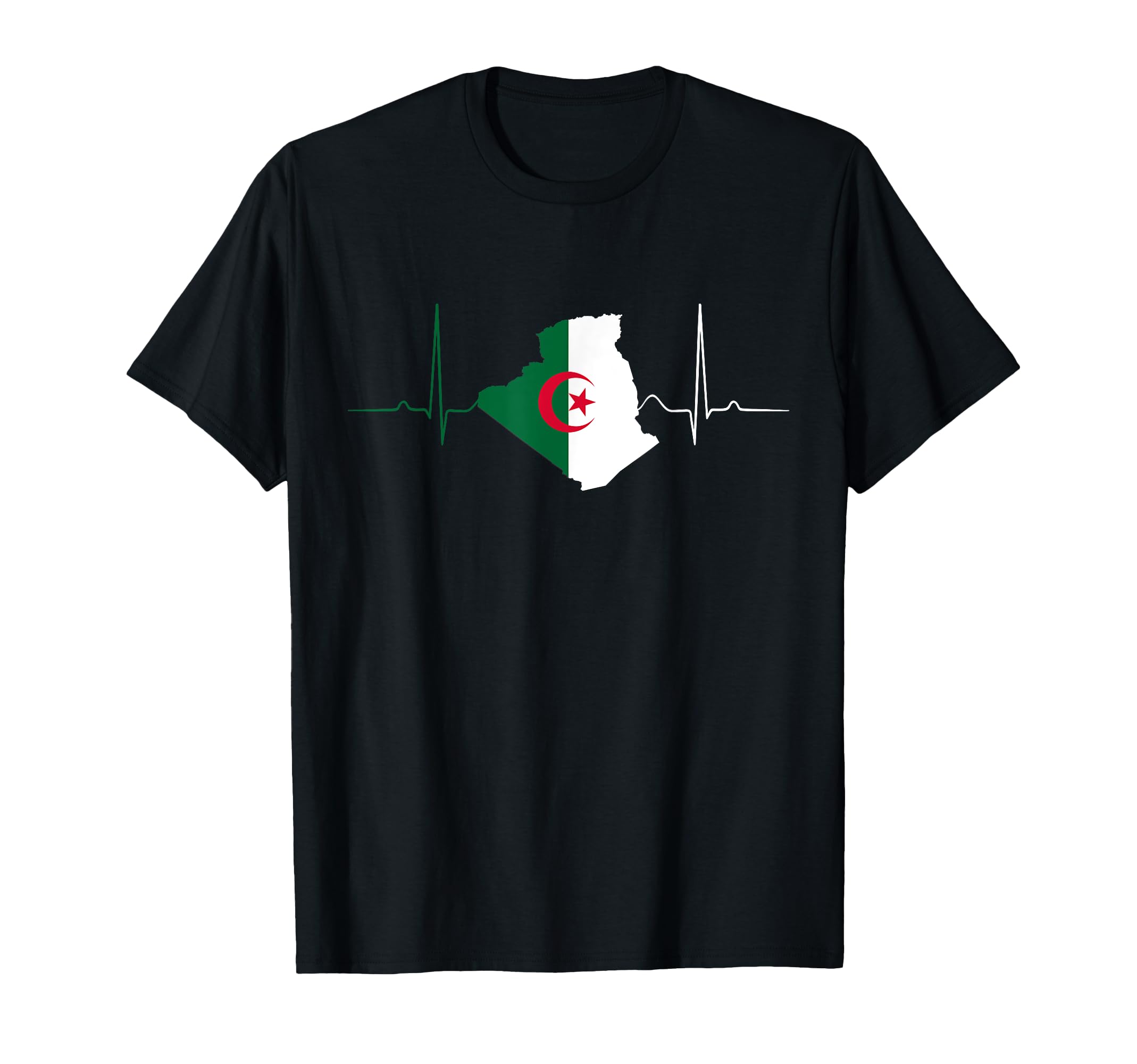 Algeria Heart Algerian Heartbeat T-Shirt - Aesthetic Graphic Unisex