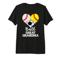 Ball Great Grandma Heart Baseball Softball T-Shirt - Unique Graphic Unisex
