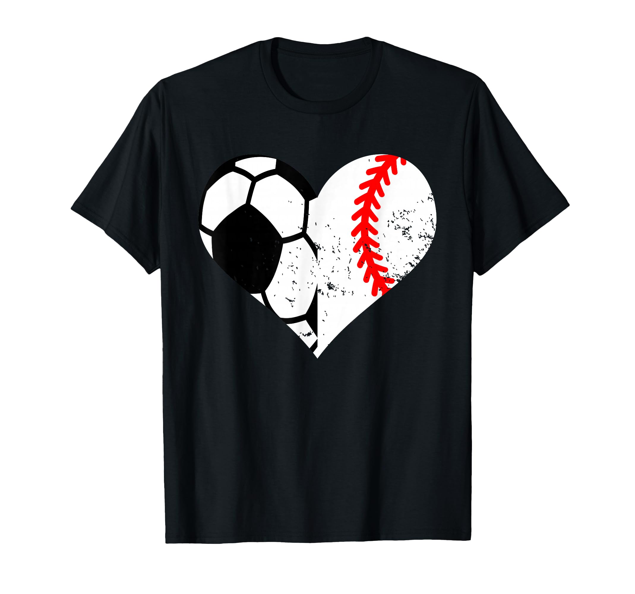 Soccer Baseball Heart Funny Soccer T-Shirt - Minimalist Print Unisex