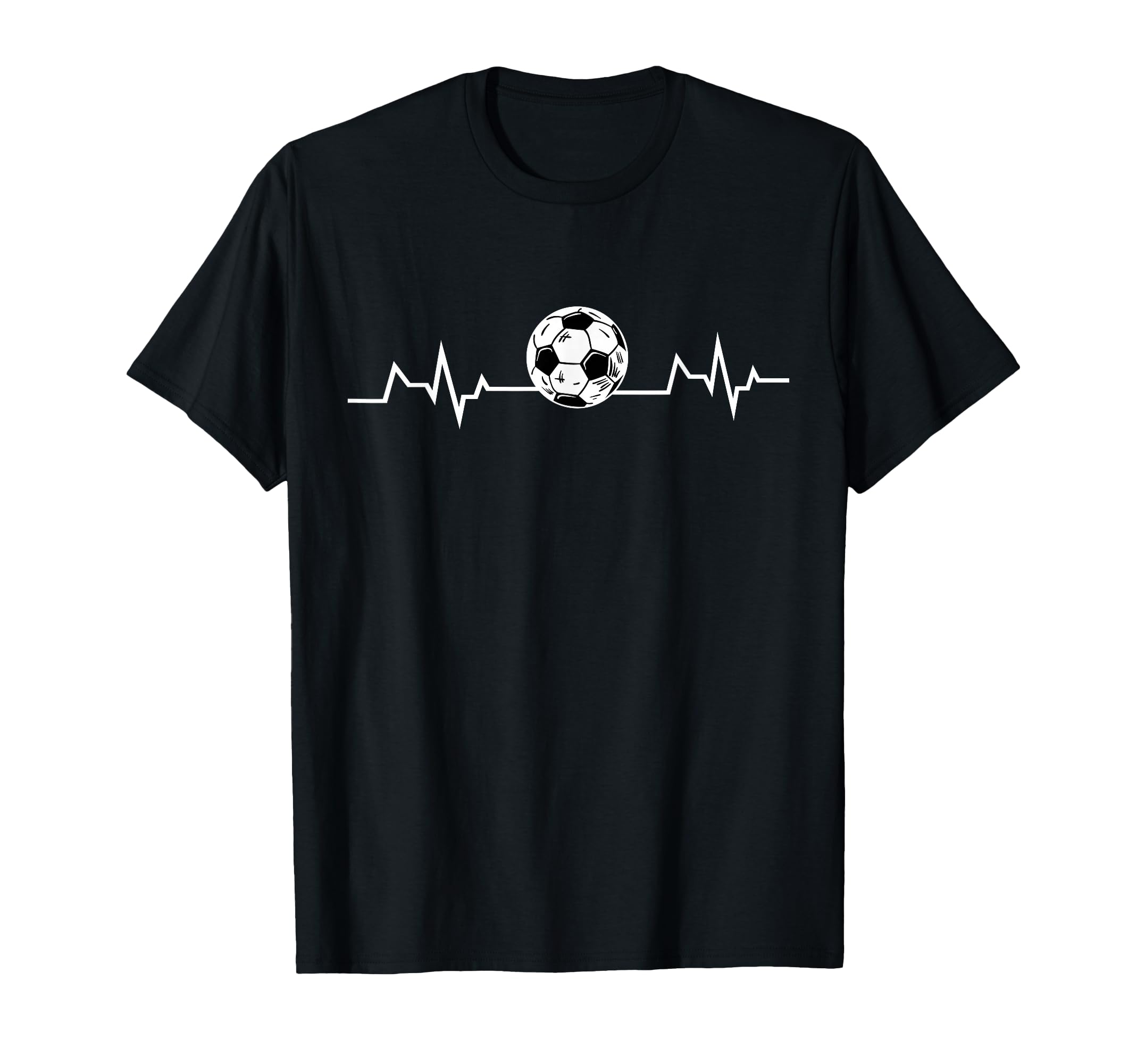 Soccer Heartbeat Soccer Lover Ball T-Shirt - Casual Everyday Wear Unisex