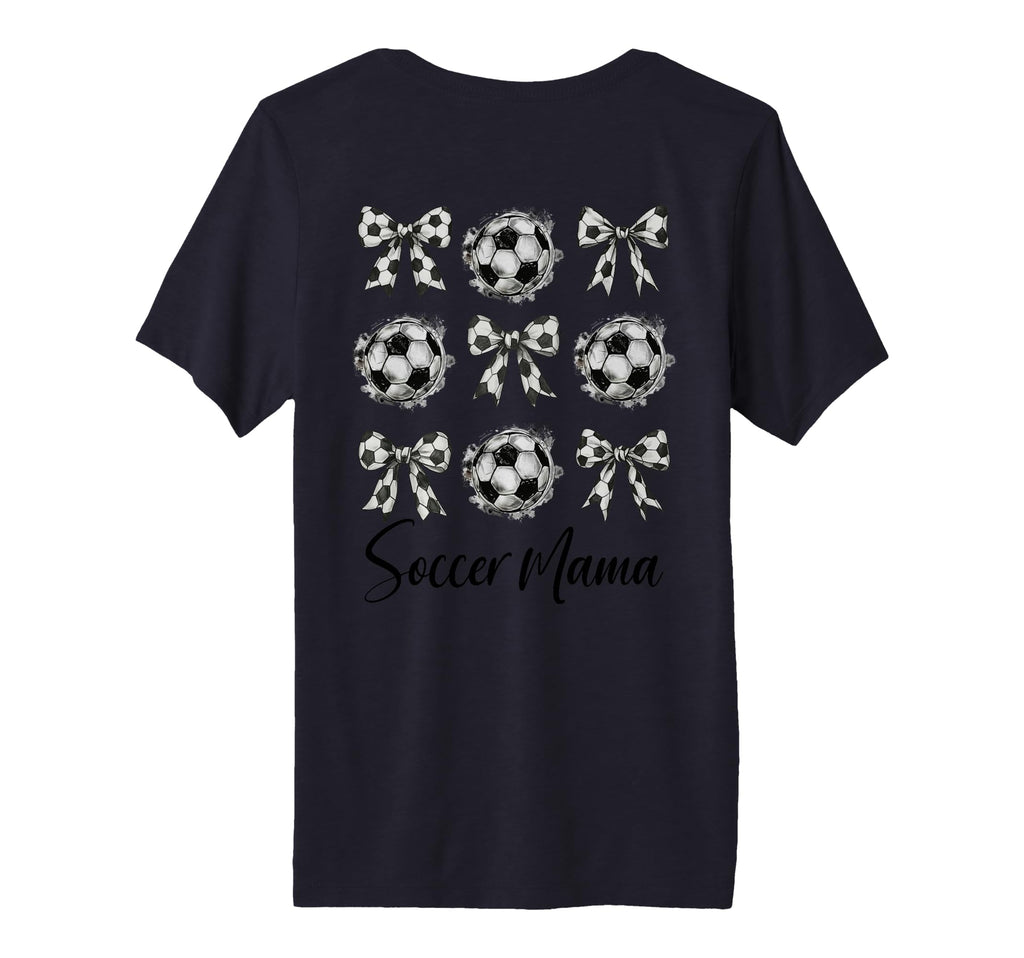 Womens Soccer Mama Soccer Coquette Bow T-Shirt - Custom Art Print Unisex