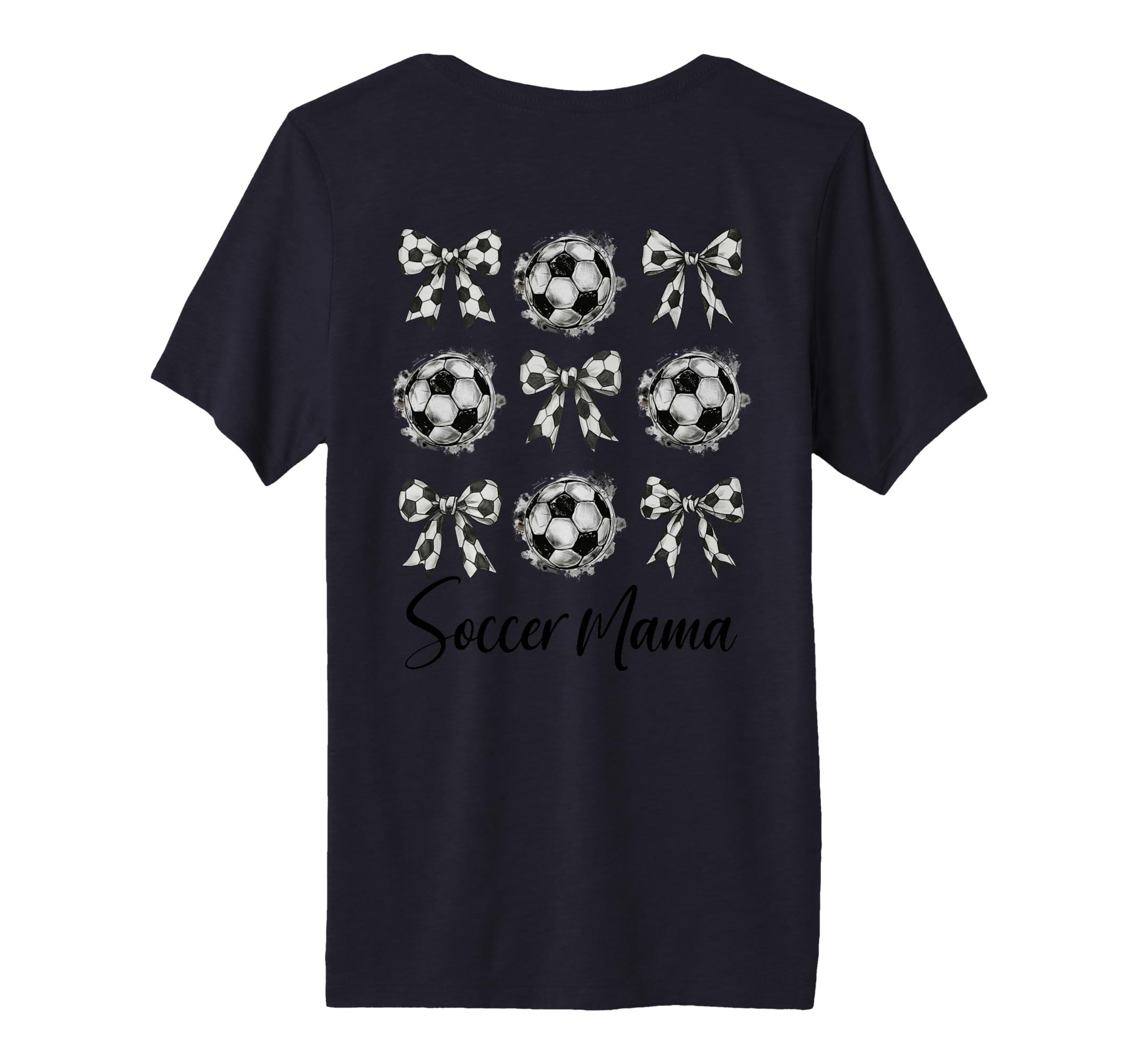 Womens Soccer Mama Soccer Coquette Bow T-Shirt - Custom Art Print Unisex