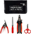 Pet Care Pedicure Kit for Dogs, Cats, Birds and Reptiles - Nail Clippers, File and Scissors Style Clippers Plus Case (3 Nail Clippers Plus Nail File)