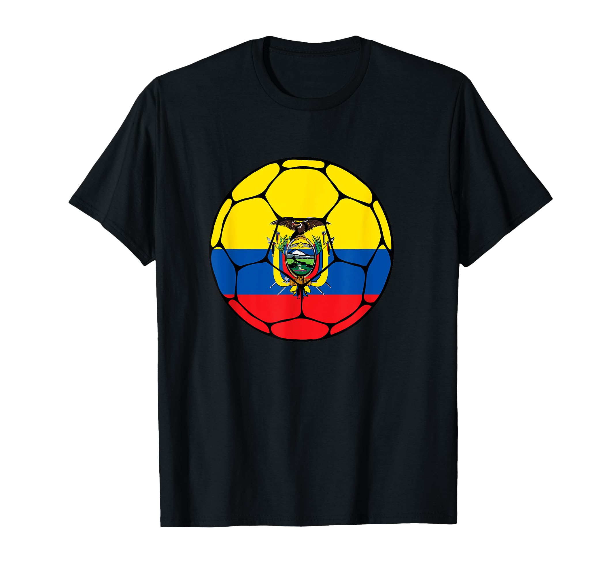 Ecuador Soccer Ball Flag Jersey Ecuadorian T-Shirt - Graphic Print Unisex