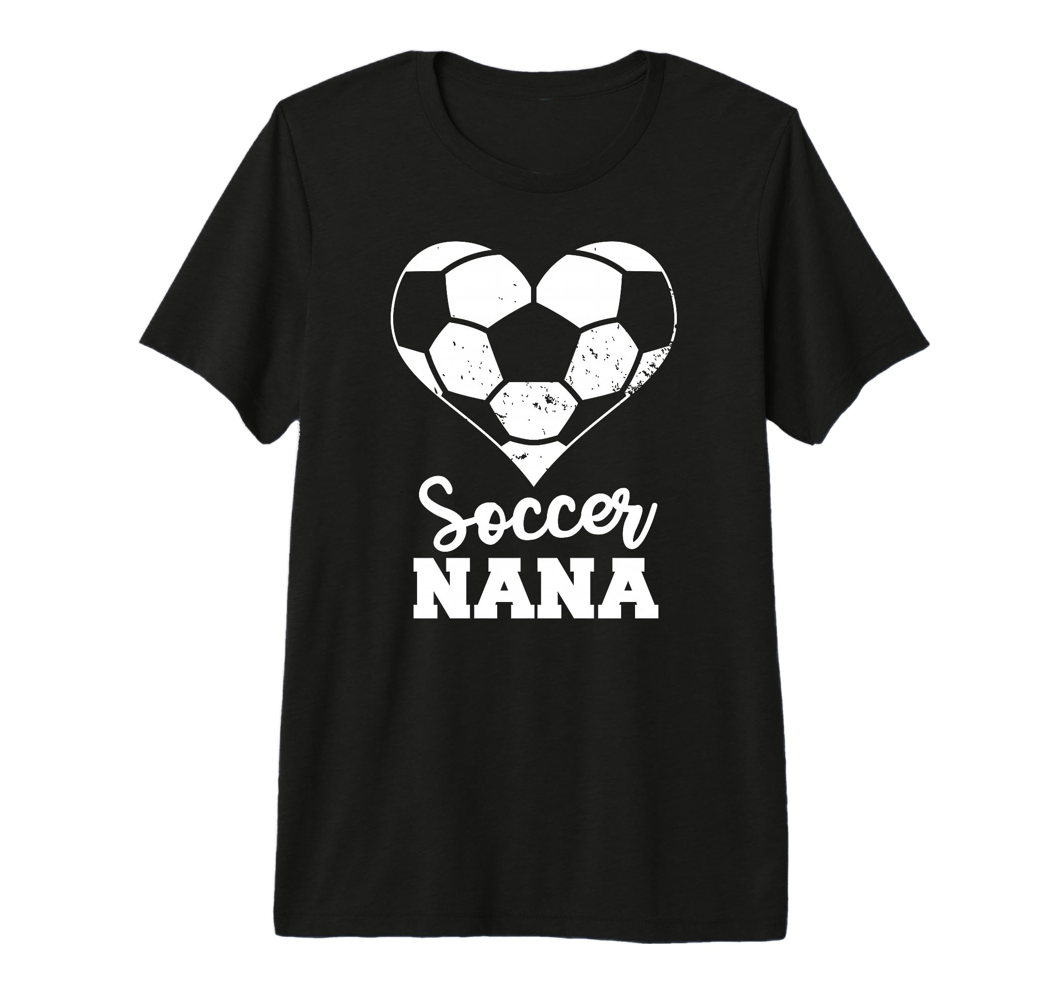 Soccer Nana Heart Funny Soccer T-Shirt - Casual Everyday Wear Men Women