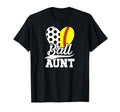Ball Aunt Heart Soccer Softball Aunt T-Shirt - Aesthetic Graphic for Adults
