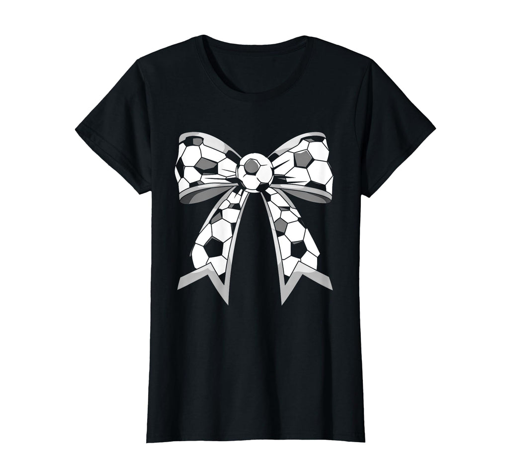 Womens Soccer Coquette Bow Soccer T-Shirt - Casual Everyday Wear Men Women