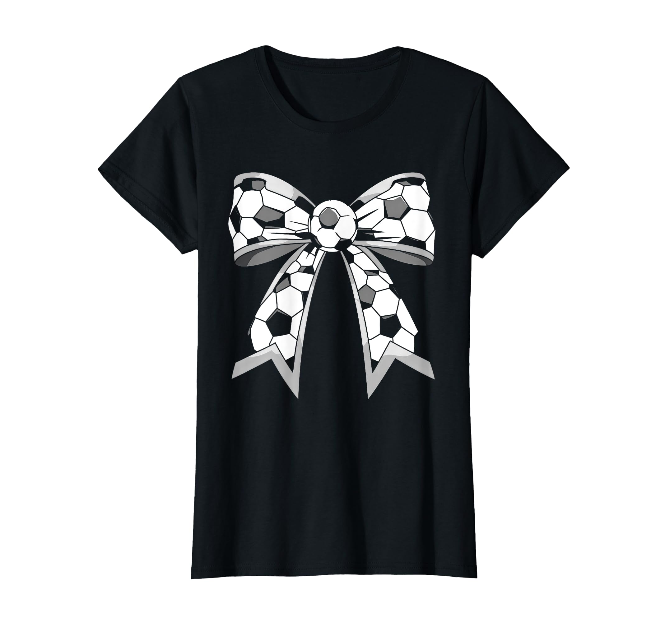Womens Soccer Coquette Bow Soccer T-Shirt - Casual Everyday Wear Men Women