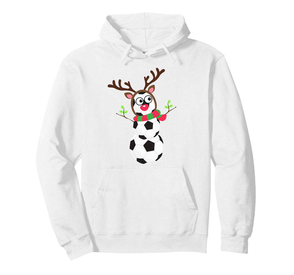 Soccer Balls Snowman Winter Sports Hoodie - Fun Novelty Design Men Women