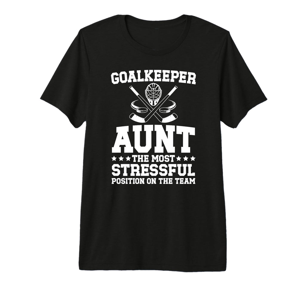 Funny Hockey Goalkeeper Aunt Hockey T-Shirt - Minimalist Print for Adults