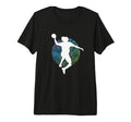 Handball High Flying Jump Shot Tri Blend T-Shirt - Graphic Print for Adults