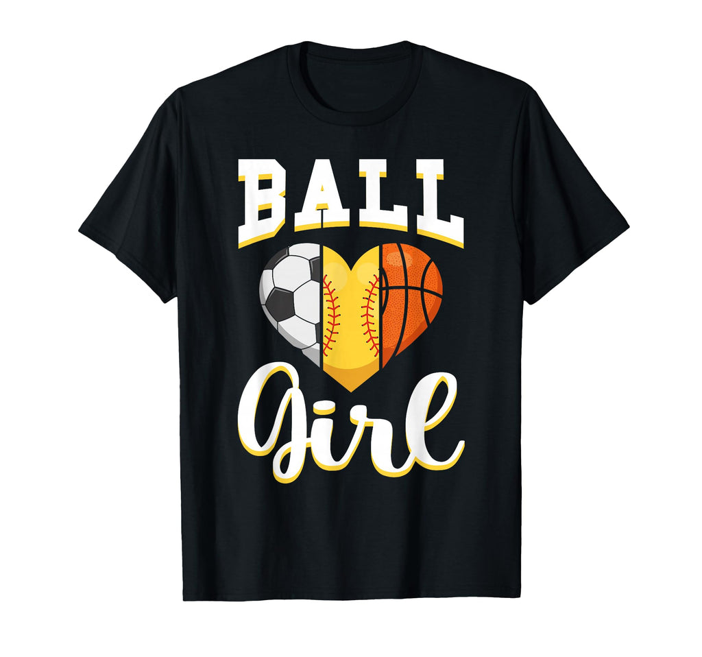 Ball Sports Heart Soccer Softball T-Shirt - Minimalist Print Men Women