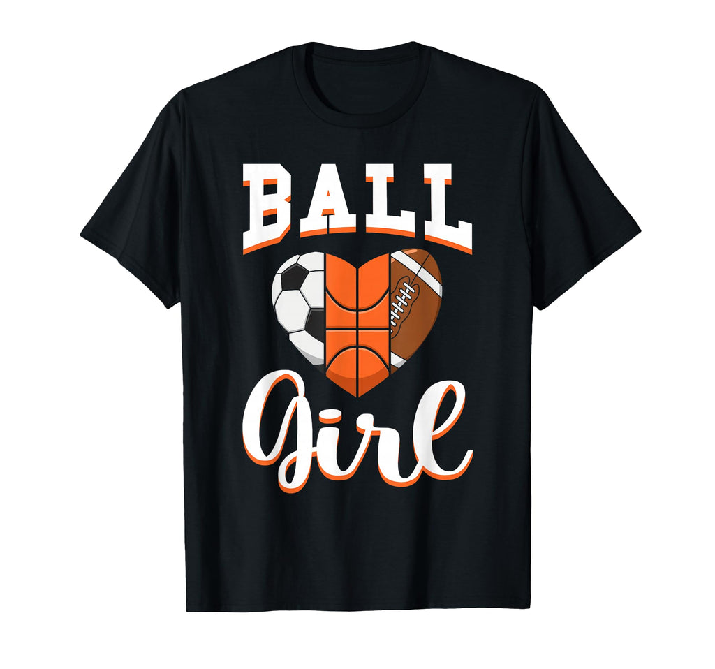 Ball Sports Heart Soccer Basketball T-Shirt - Fun Novelty Design Unisex
