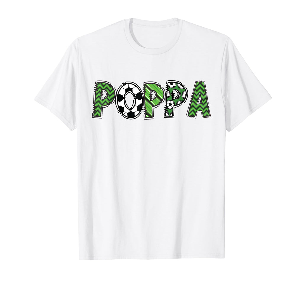 Soccer Poppa Birthday Soccer T-Shirt - Casual Everyday Wear for Adults