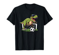 T Rex Playing Soccer Football T-Shirt - Custom Art Print for Adults