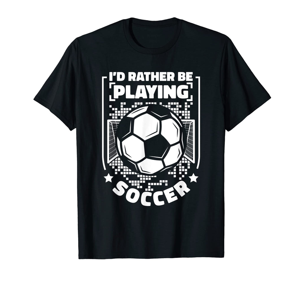 Id Rather Be Playing Soccer Goal T-Shirt - Minimalist Print for Adults