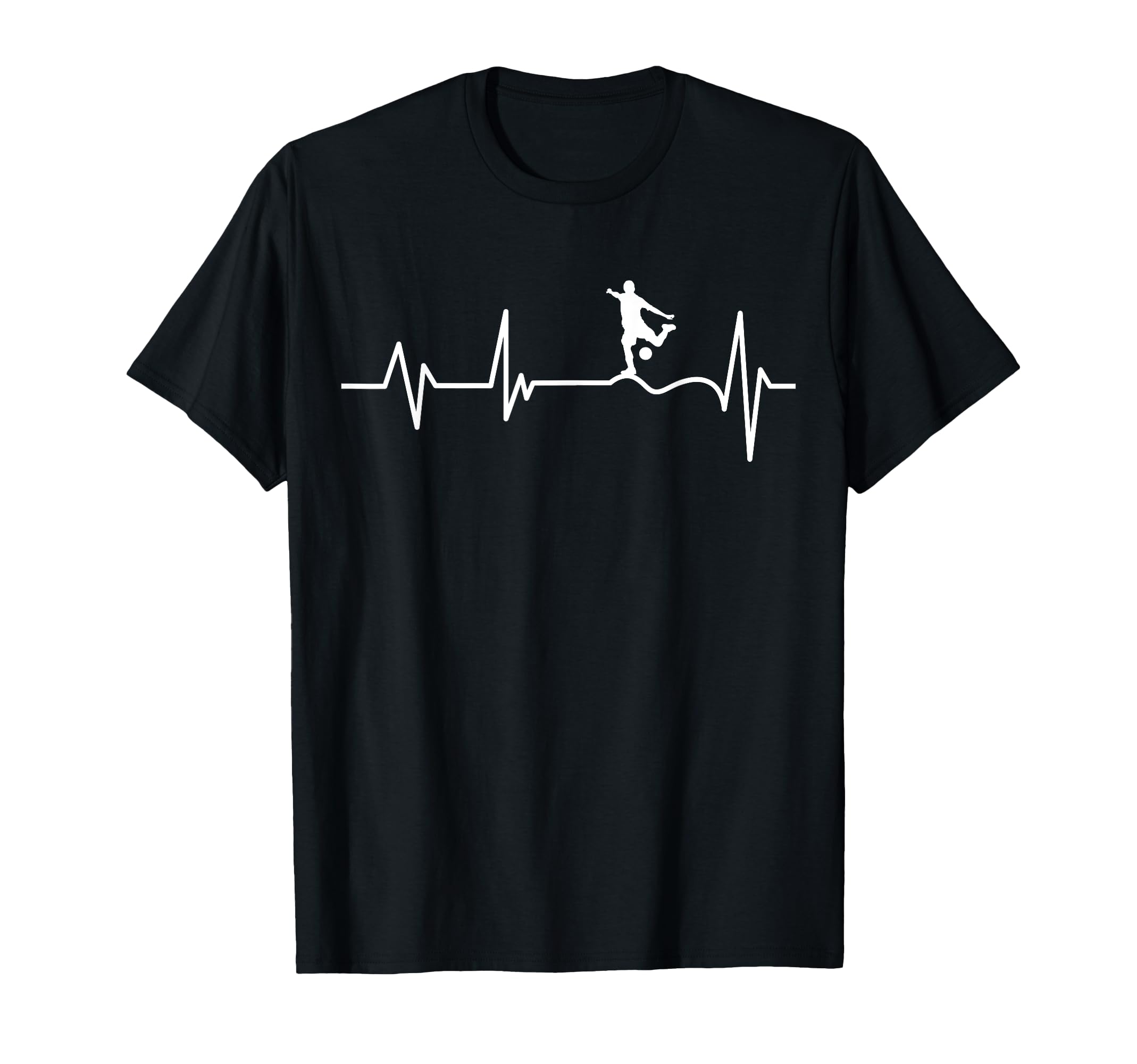 Footballer Heartbeat Football Player T-Shirt - Trendy Graphic for Adults