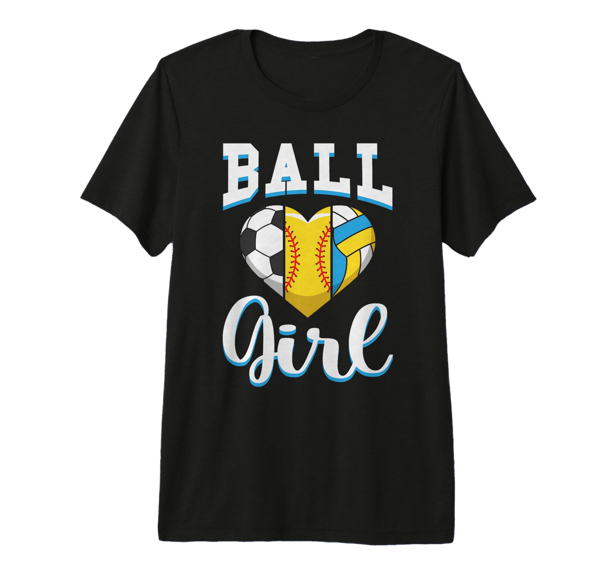 Ball Sports Heart Soccer Softball T-Shirt - Custom Art Print for Adults