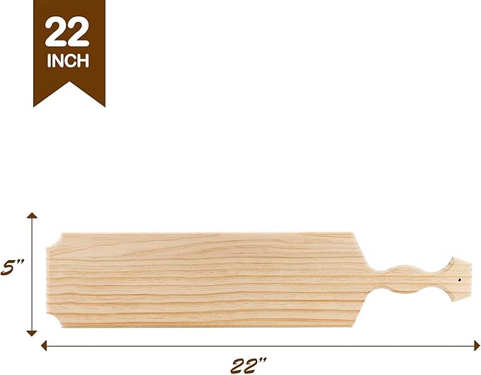 BATTIFE Sorority Paddle 22inch Unfinished Wooden Greek Fraternity Paddle, Solid Pine Wood Paddle