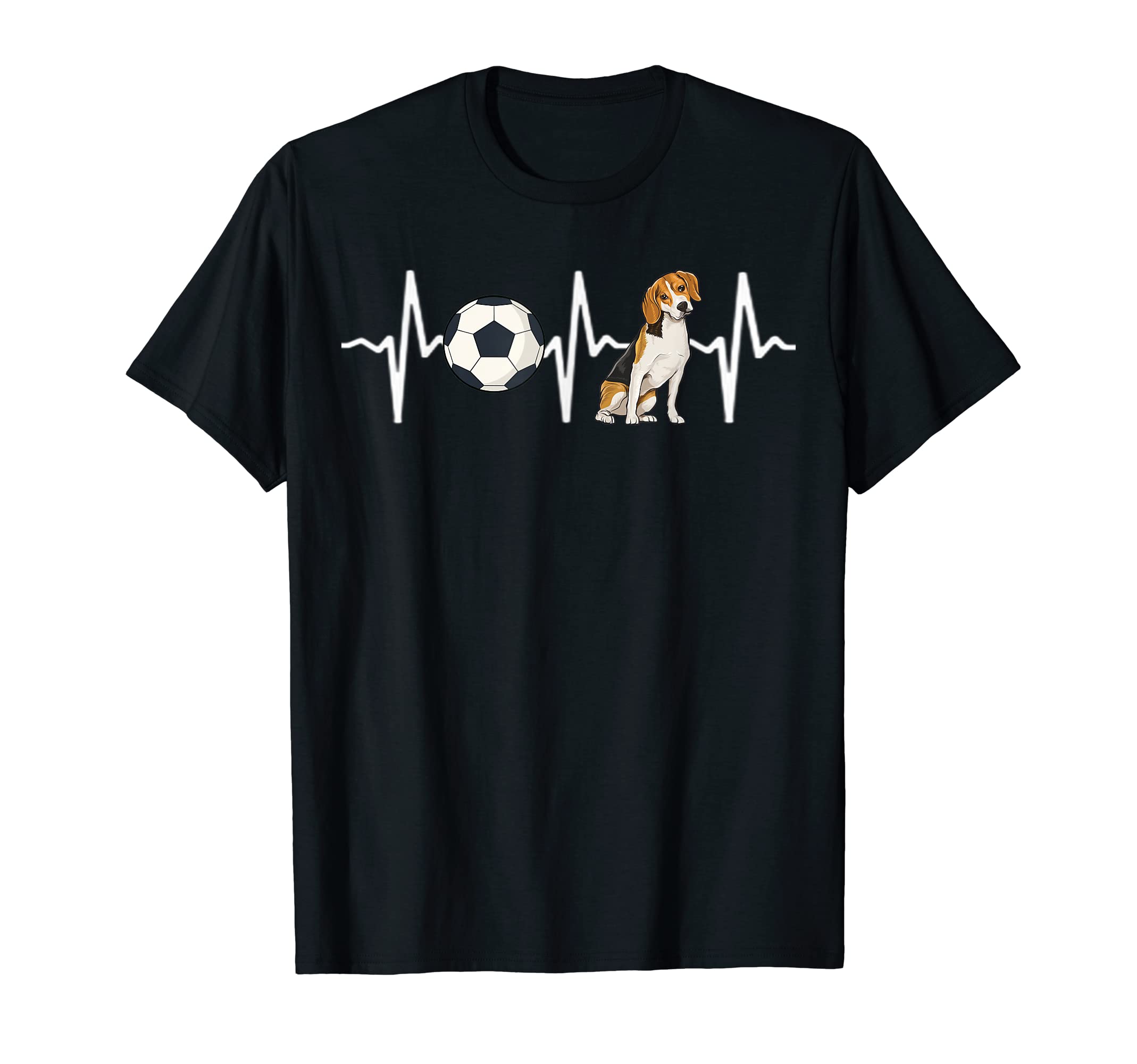 Soccer Beagle Heartbeat Dog Lover T-Shirt - Trendy Graphic Unisex