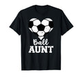 Ball Aunt Heart Funny Soccer Aunt T-Shirt - Fun Novelty Design for Adults