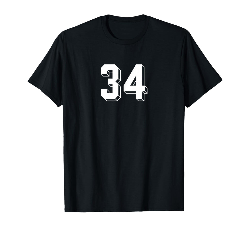 Number 34 80S 90S Soccer Team Jersey T-Shirt - Minimalist Print Unisex