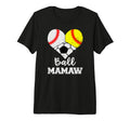 Ball Mamaw Heart Funny Baseball T-Shirt - Trendy Graphic for Adults