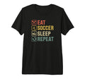 Eat Soccer Sleep Repeat Simple Basic Soccer T-Shirt - Graphic Print Unisex