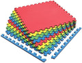 Norsk Reversible Kids Puzzle Play Mats 1/2" Thick EVA Interlocking Foam Tiles (Multicolor/Black 20 Tiles - 80 sq. Ft. 1/2" Thick)