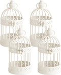Vela Lanterns Bird Cage Decor Candle Holder Lantern Decorative Wedding Table Centerpiece Decorations, White, Small, Set of 4