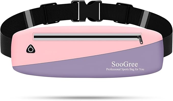 Slim Fanny Packs for Women Men,Waterproof Waist Pack with Reflective Strip Adjustable Strap,Running Belt for Sports Workout Cycling Hiking, Casual Hands-Free Wallets Phone Bag (Style 8)