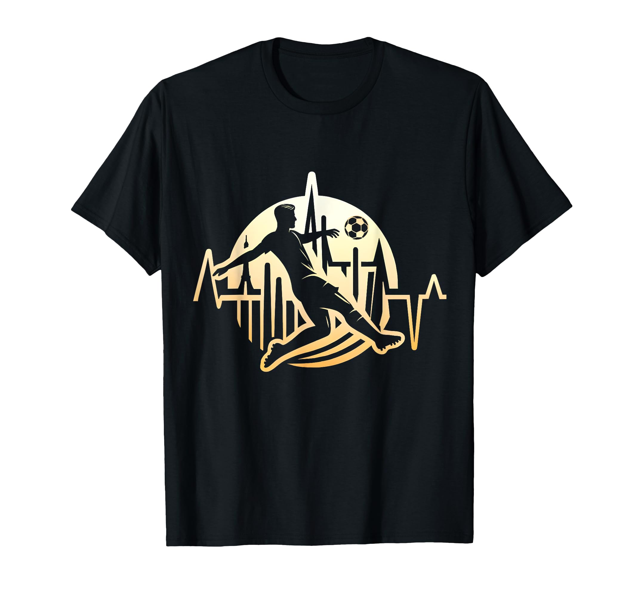 Soccer And Heartbeat T-Shirt - Aesthetic Graphic Unisex