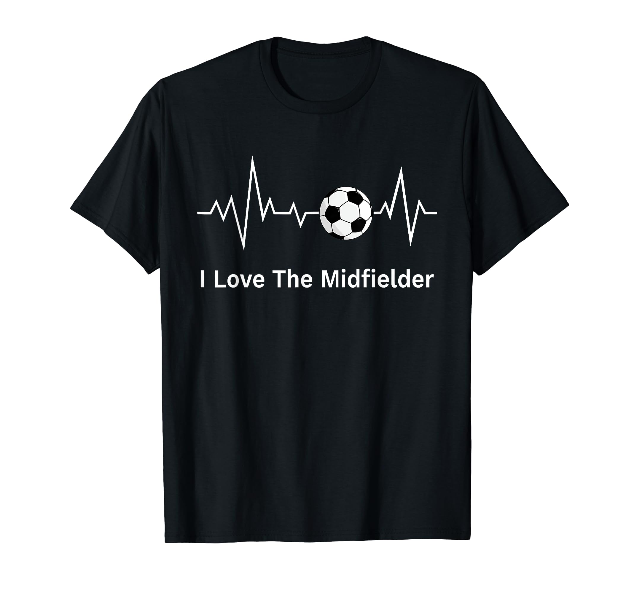 Dads I Love Midfielder Heartbeat T-Shirt - Unique Graphic Men Women